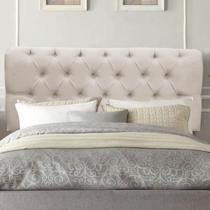 Painel Cabeceira Estofada Paris 140cm Cama Box Casal Suede Bege- MABE MAGAZINE