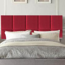 Painel Cabeceira Estofada Turquia 90cm Solteiro Para Cama Box Quarto material sintético Vermelho - Ahz Móveis