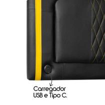 Painel Cabeceira Gamer USB Fighter Cama Box Solteiro 90cm Painel Cabeceira Gamer USB Fighter Cama Box Solteiro 90cm