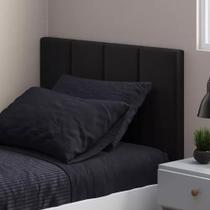 Painel Cabeceira Para Cama Solteiro Almofadada Cinza 90cm