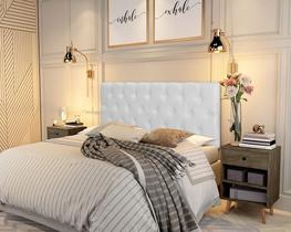 Painel Cabeceira Paris Queen Para Cama Box 1,58 material sintético Branco