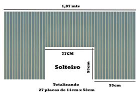 Painel Cabeceira Ripado Solteiro 27Placas 11x54Cm MDF 3mm Autocolante Painel Cabeceira Ripado Solteiro 27Placas 11x54Cm MDF 3mm Autocolante