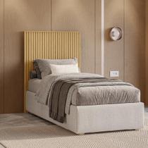 Painel Cabeceira Solteiro Ripado em MDF New Abrolhos