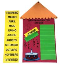 Painel calendário e aniversariante do mês em eva