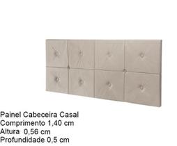 Painel Cama Box Botão Casal 1,40 Elegance Cor Bege/Areia