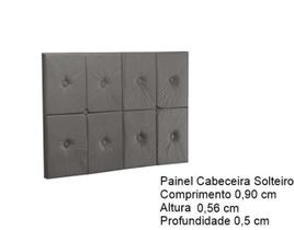 Painel Cama Box Botão Solteiro 0,90 Elegance Cor Cinza