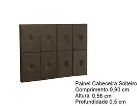 Painel Cama Box Botão Solteiro 0,90 Elegance Cor Marrom