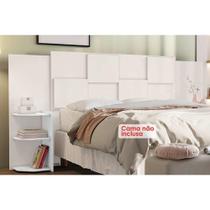 Painel Cama Box Madeirado Branco Casal/Queen Firenze c/ 6 Prateleiras Branco - Conquista