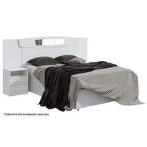 Painel Cama Box Madeirado Branco Casal/Queen Novitá Bronze 2 Mesas c/ 4 Gavetas Branco - Lopas