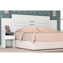 Painel Cama Box Madeirado Casal Triunfo c/ 2 Mesas e 2 Gavetas Branco - Demóbile Painel Cama Box Madeirado Casal Triunfo c/ 2 Mesas e 2 Gavetas Branco - Demóbile