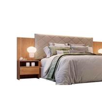 Painel Cama Box Madeirado Cor Cumaru Casal Everest Plus 2 Mesas c/ 2 Gavetas Cumaru - Novo Horizonte Painel Cama Box Madeirado Cor Cumaru Casal Everest Plus 2 Mesas c/ 2 Gavetas Cumaru - Novo Horizonte