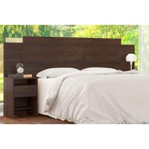 Painel Cama Box Madeirado Cor Ébano Touch Casal Triunfo 2 Mesas c/ 2 Gavetas Ébano Touch - Demóbile