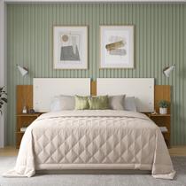 Painel Cama Box Quarto Regulável 3 Tamanhos com 2 Mesas de Cabeceiras - MJM Casa dos Móveis Painel Cama Box Quarto Regulável 3 Tamanhos com 2 Mesas de Cabeceiras - MJM Casa dos Móveis