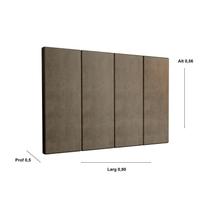 Painel Cama Box Solene 0,90 Tecido Suede Cor Marrom Claro