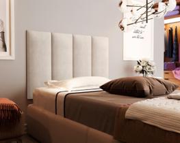 Painel Cama Box Solene 0,90 Tecido Suede Cor Nude