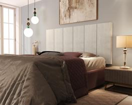 Painel Cama Box Solene 1,40 Tecido Suede cor Nude - Comprar Moveis Em Casa Painel Cama Box Solene 1,40 Tecido Suede cor Nude - Comprar Moveis Em Casa
