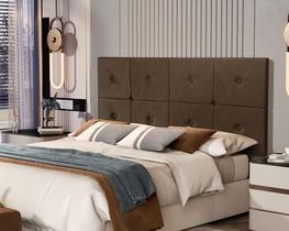 Painel Cama Box Suspenso Tokyo com Botão Queen 1,60 Cor Marrom - JM Casa dos Móveis Painel Cama Box Suspenso Tokyo com Botão Queen 1,60 Cor Marrom - JM Casa dos Móveis