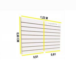 Painel canaletado 061x122 Branco painel expositor Branco 2 peças 61x61