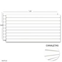 Painel Canaletado Branco 1,22 x 0,61 (2 peças) + Canaletas Cinzas
