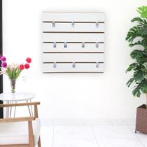 Painel Canaletado Branco em Mdf 0,61 x 0,61m + 10 Ganchos de 15cm Zincado
