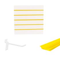 Painel Canaletado Branco em Mdf 0,61 x 0,61m com Perfil Pvc Amarelo e 20 Ganchos de 10cm Branco Painel Canaletado Branco em Mdf 0,61 x 0,61m com Perfil Pvc Amarelo e 20 Ganchos de 10cm Branco