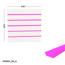 Painel Canaletado Branco em Mdf 0,61 x 0,61m com Perfil Pvc Rosa