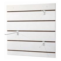 Painel Canaletado MDF Branco 61x61 05 Ganchos Expositor Loja