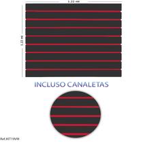 Painel Canaletado Preto - 1,22 x 1,22 + Canaletas Vermelha - TATINET