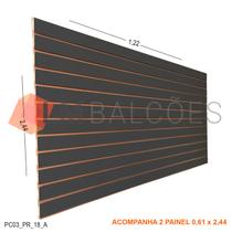 Painel Canaletado Preto em MDF - 1,22 X 2,44m