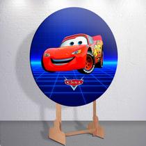 Painel Capas Mini 150x150 Corrida de Carros Festa 50x50 Redondo Sublimada Estilo Infantil Decoração