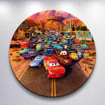 Painel Capas Mini 150x150 Corrida de Carros Festa 50x50 Redondo Sublimada Estilo Infantil Decoração