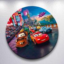 Painel Capas Mini 150x150 Corrida de Carros Festa 50x50 Redondo Sublimada Estilo Infantil Decoração