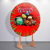 Painel Capas Mini 150x150 Corrida de Carros Festa 50x50 Redondo Sublimada Estilo Infantil Decoração