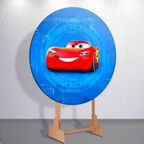 Painel Capas Mini 150x150 Corrida de Carros Festa 50x50 Redondo Sublimada Estilo Infantil Decoração