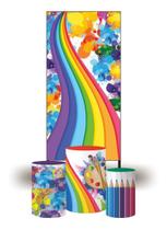 Painel Casadinho Lateral 2x1+ Capas Cilindro Aquarela