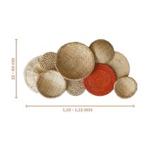 Painel Cestos de Parede Decorativo Inauá Composição Palha