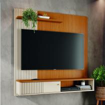 Painel com Bancada Suspensa Aurora 160,5m c/ 1 Porta Deslizante - Cinamomo/Off White Madetec Painel com Bancada Suspensa Aurora 160,5m c/ 1 Porta Deslizante - Cinamomo/Off White Madetec