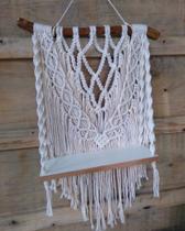 Painel com prateleira boho macramê decoração Painel com prateleira boho macramê decoração