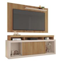 Painel com Rack Bancada para TV Paris 180cm Buriti/Off White - Sallar home Painel com Rack Bancada para TV Paris 180cm Buriti/Off White - Sallar home