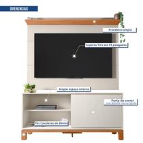 Painel com Rack Mondrian para TV Até 50 Polegadas MDF MDP com Prateleira e Nicho Painel de Sala de Estar Design Contemporâneo