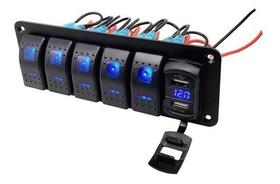 Painel Comutação 5 Botoes Interruptore 12v Display 2xusb Led