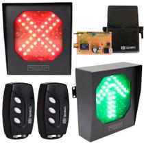 Painel Controlador Semáforo Led Direcionável com Suporte 152 Leds Bivolt Receptor Controles 3 Canais