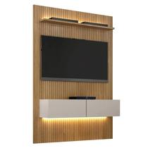 Painel Curitiba Com Nicho 134cm para TV até 50 Polegadas Valdemoveis Cinamomo Off White