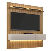 Painel Curitiba Com Nicho 179cm para TV até 70 Polegadas Valdemoveis Cor Cinamomo Off White