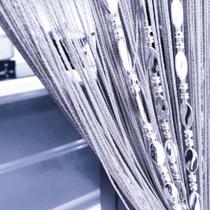 Painel Curtain Ave Split String Beads 100x200 cm prateado