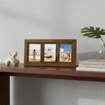 Painel de 3 fotos Porta Retrato Clássico Quadro Decorativo Multifotos com Moldura e acetato Painel de 3 fotos Porta Retrato Clássico Quadro Decorativo Multifotos com Moldura e acetato
