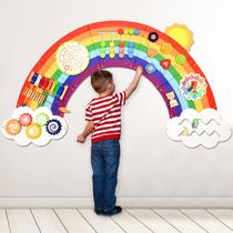 Painel de Atividades de Madeira Justforjoyful Arco-Íris 150 cm Painel de Atividades de Madeira Justforjoyful Arco-Íris 150 cm