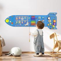 Painel de Atividades Sensory Wall Spacocld Rocket para Crianças de 1 a 3 Anos