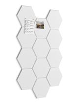 Painel de Avisos Hexagonal de Feltro Topnaca, 12 Peças, Branco