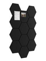 Painel de Avisos Hexagonal de Feltro Topnaca, 12 Peças, Preto